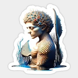 Merman Profile Mosaic Sticker